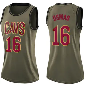 Nike Cleveland Cavaliers Swingman Green Cedi Osman Salute to Service Jersey - Women's