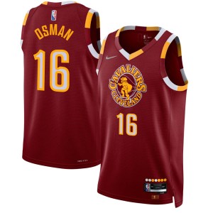 Cleveland Cavaliers Swingman Cedi Osman Wine 2021/22 City Edition Jersey - Men's