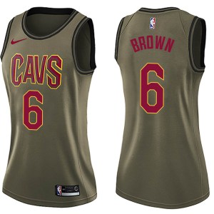 Cleveland Cavaliers Swingman Green Moses Brown Salute to Service Jersey - Women's