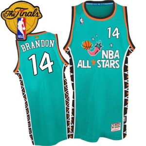 Cleveland Cavaliers Authentic Light Blue Terrell Brandon 1996 All Star Throwback 2017 The Finals Patch Jersey - Men's