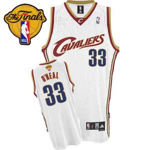 Adidas Cleveland Cavaliers Authentic White Shaquille O'Neal Throwback 2016 The Finals Patch Jersey - Men's