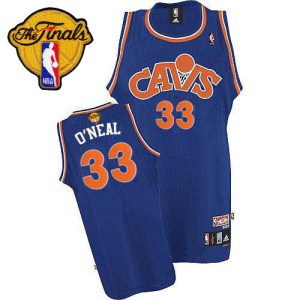 Mitchell and Ness Cleveland Cavaliers Authentic Blue Shaquille O'Neal CAVS Throwback 2016 The Finals Patch Jersey - Men's