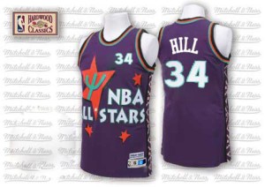 Cleveland Cavaliers Authentic Purple Tyrone Hill 1995 All Star Throwback Jersey - Men's