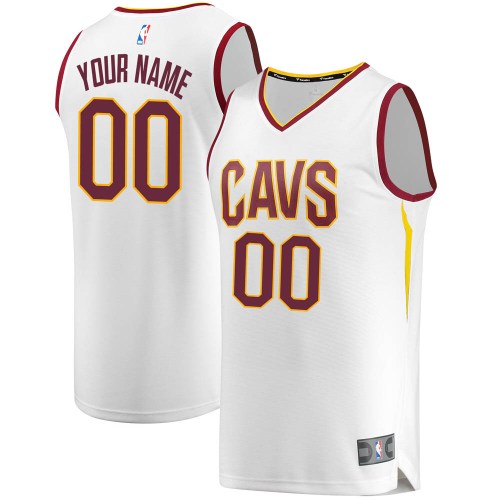 Cleveland Cavaliers Fast Break White Custom Jersey - Association Edition - Youth